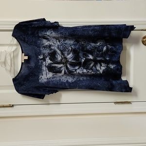Dressbarn Blue Tie-dye Blouse
